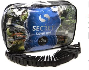 Secret Cover net 4x3 meter, vijverafdeknet, vijvernet incl. 28 grondpennen